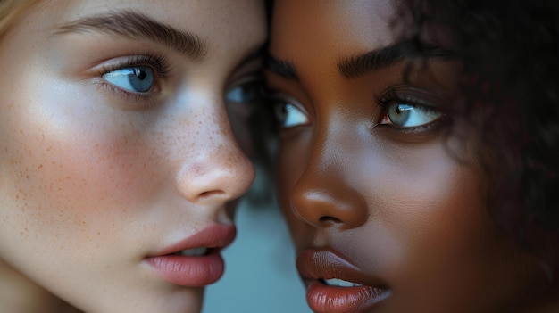 A close up of two women