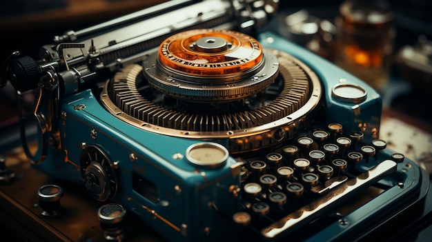 Close up of typewriter