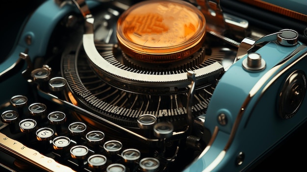 Close up of typewriter