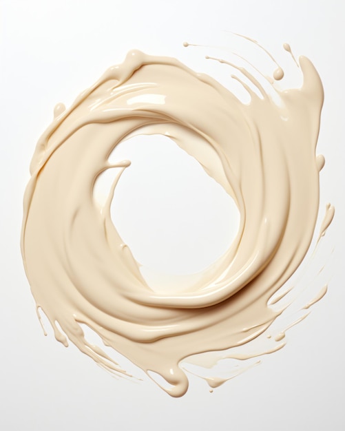 Close-up uitstrijkje van beige huidskleur bb cream foundation make-up tonale basis schoonheid cosmetisch product o