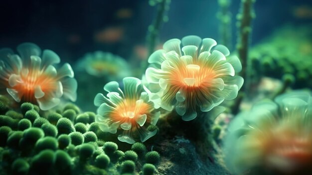 A close up of an underwater plant Generative AI Art