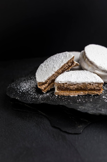 사진 맛있는 alfajores 개념의 클로즈업