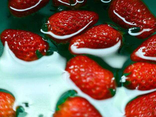 Foto close-up van aardbeien