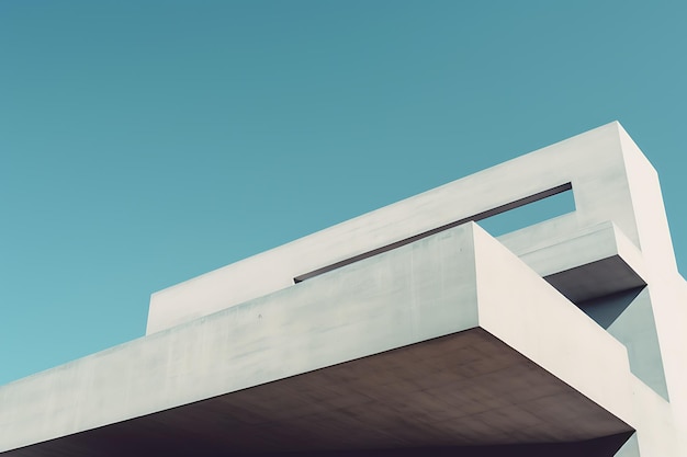 Close up van abstract leeg betonnen gebouw met moderne stijlarchitectuur