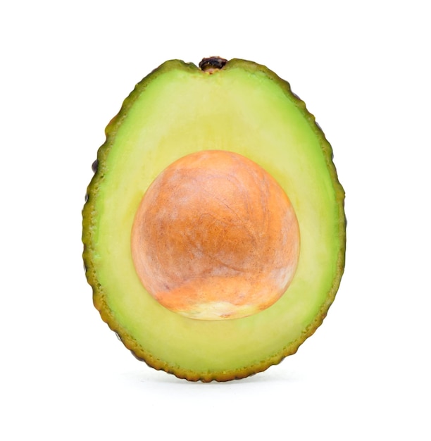 Close-up van avocado tegen een witte achtergrond