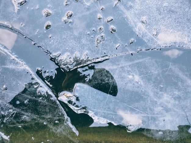 Close-up van bevroren water