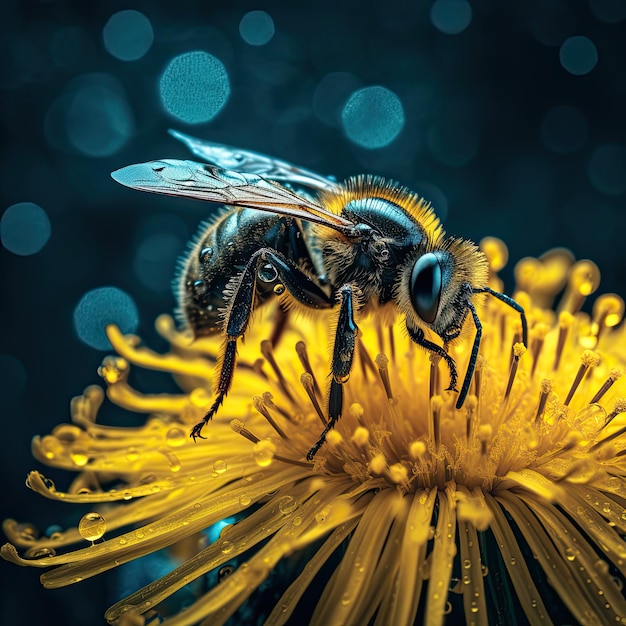 Close-up van bijen op bloemen