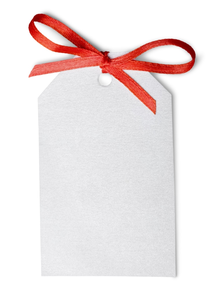 Foto close up van blanco prijsetiket op background