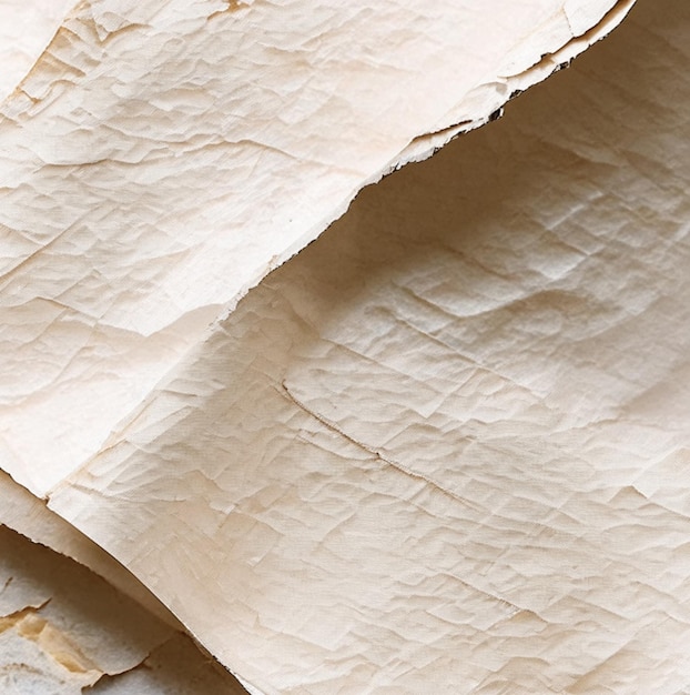 Foto close-up van blank brawn papier gerimpeld en gerimpeld papier