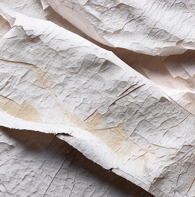 Foto close-up van blank brawn papier gerimpeld en gerimpeld papier