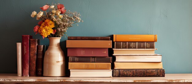 Close-up van boeken op een tafel