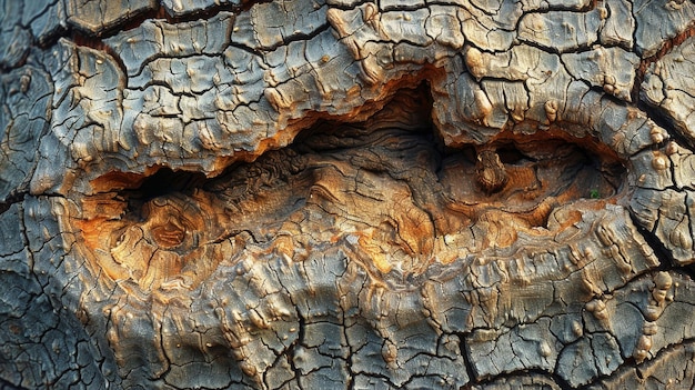 Close-up van boomstam met schilferende schors