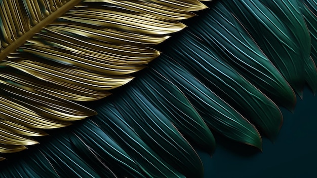 Close-up van briljant palmblad op speculatieve hopeloze groene gewikkelde foundation Creatieve bron AI gegenereerd
