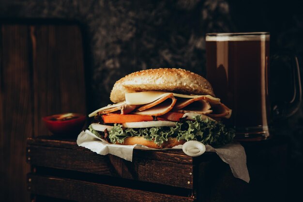 Foto close-up van brood op tafel