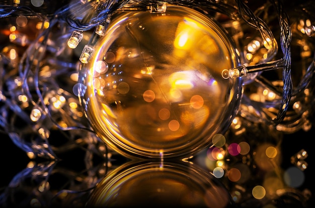 Close-up van bubbels in glas