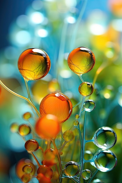 Close-up van bubbels op planten