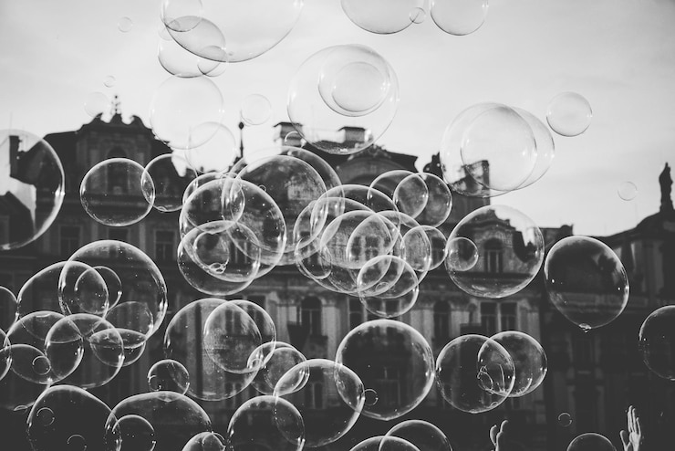 Foto close-up van bubbels