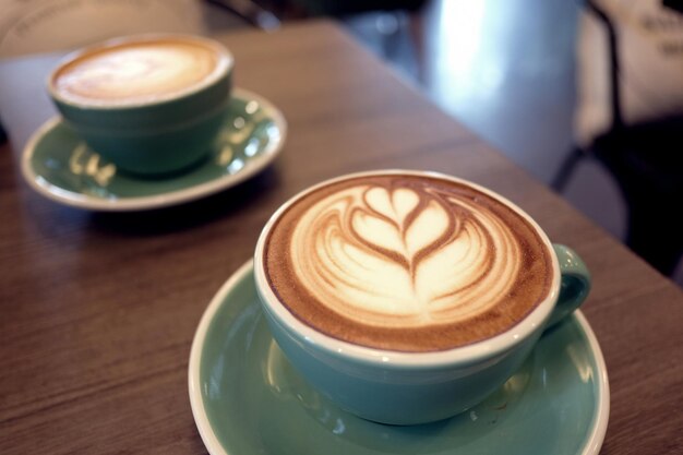 Close-up van cappuccino op tafel