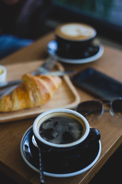 Close-up van cappuccino op tafel