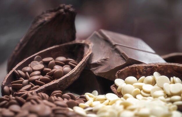 Foto close-up van chocolade in een container