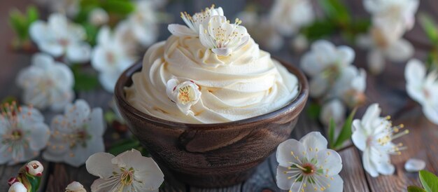 Foto close-up van cupcake met whipped cream