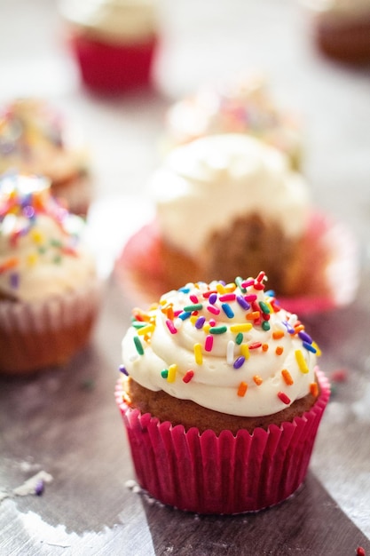 Close-up van cupcake op tafel