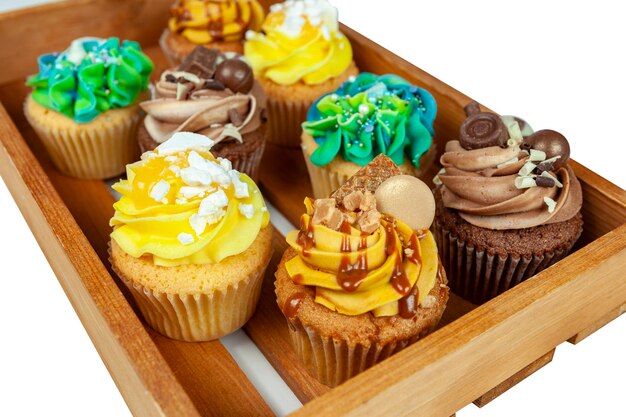 Foto close-up van cupcakes op tafel