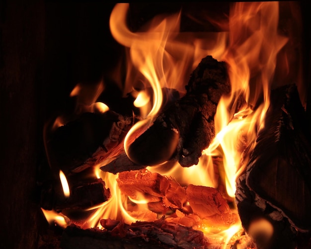Close-up van de brand