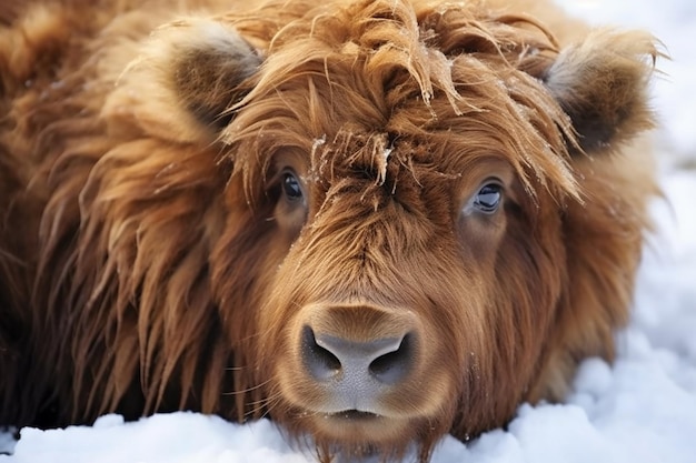 Close-up van de harige vacht van een buffel