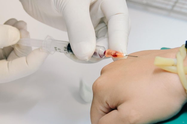 Close-up van de injectie