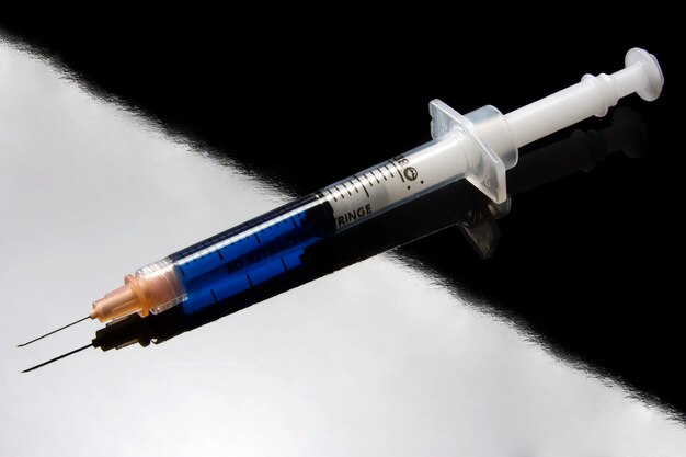 Foto close-up van de injectiespuit