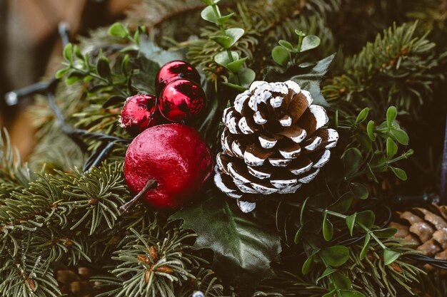 Foto close-up van de kerstboom