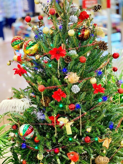Foto close-up van de kerstboom