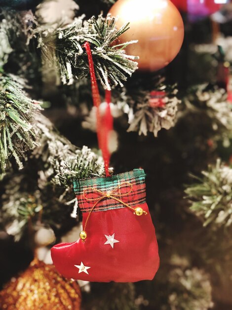 Foto close-up van de kerstboom