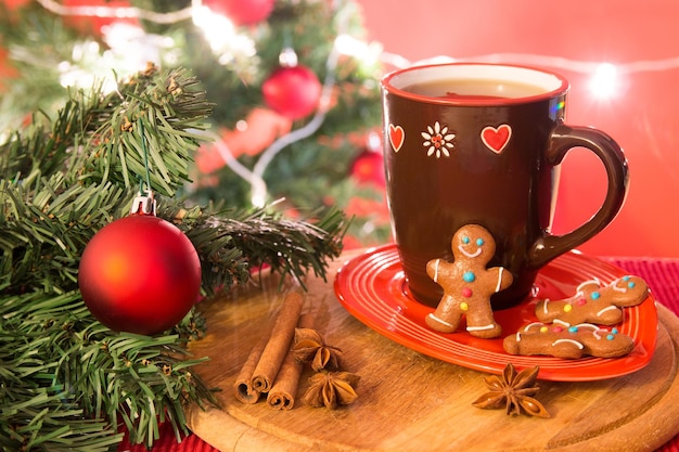 Close-up van de kerstversiering