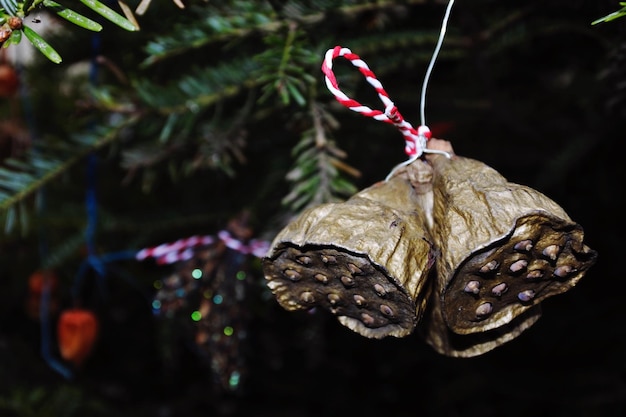 Foto close-up van de kerstversiering