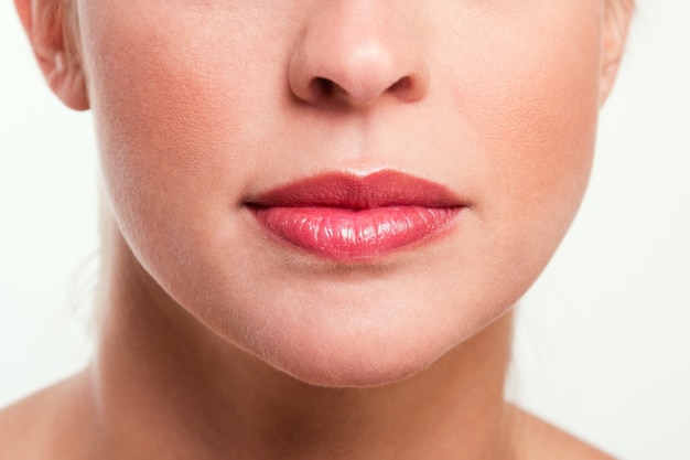 Close-up van de lippen van de vrouw