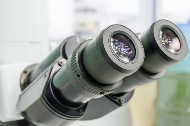 Close-up van de microscoop