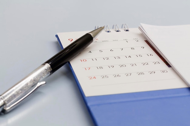 Close-up van de pen op de kalender