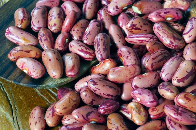 Close up van de prachtige kleur van bruine bonen (Phaseolus vulgaris)