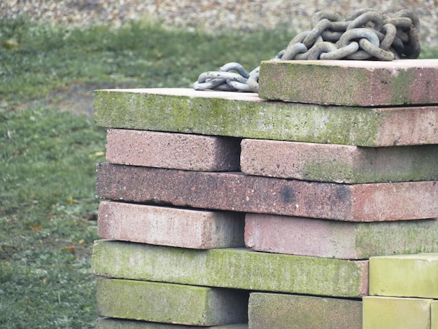 Foto close-up van de stapel stonetile