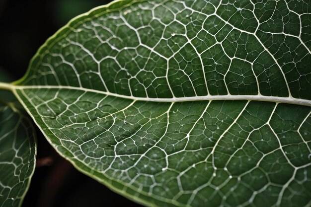 Foto close-up van de structuur van de groene bladaderen