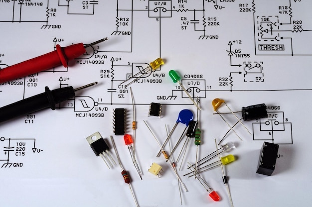 Close-up van de technische tekst