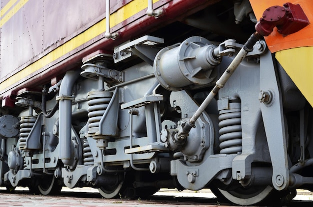 Close-up van de trein op het voetpad
