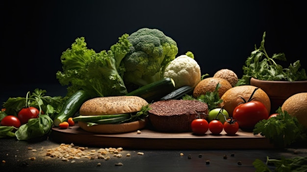 Close-up van de veganistische voedsel studio verlichting