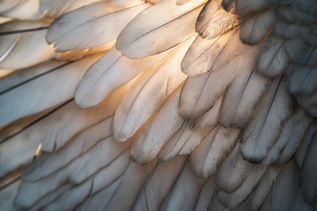 Foto close-up van de veren van een grote vogel