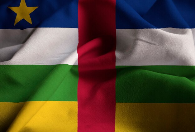 Foto close-up van de verstoorde vlag van de centraal-afrikaanse republiek