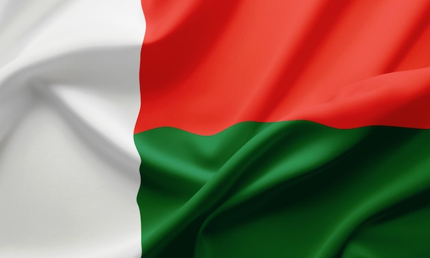 Close-up van de vlag van Madagaskar