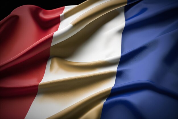 close-up van de wapperende vlag van Frankrijk