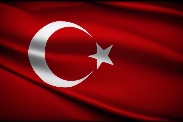 close-up van de wapperende vlag van Turkije